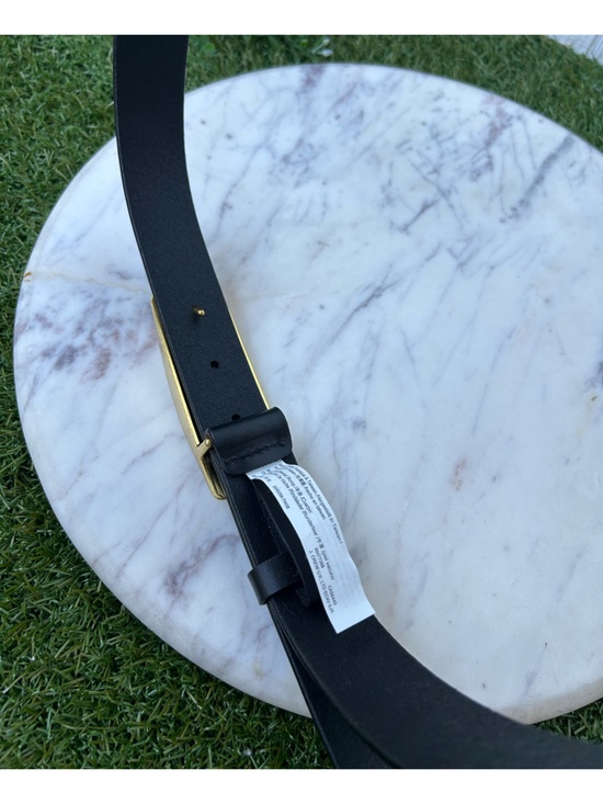 MADEWELL Black Leather Belt with Gold Buckle Size M Medium New without tags $70 main image 10